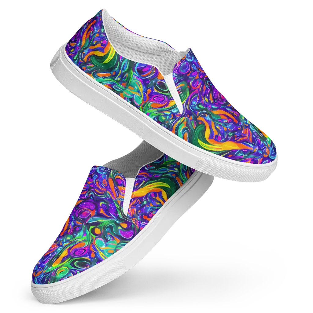 Psychedelic Rapture on Women's Slip-On Canvas Shoes — Front