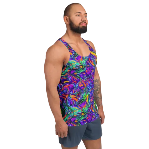 Psychedelic Rapture on a Men's Tank Top
