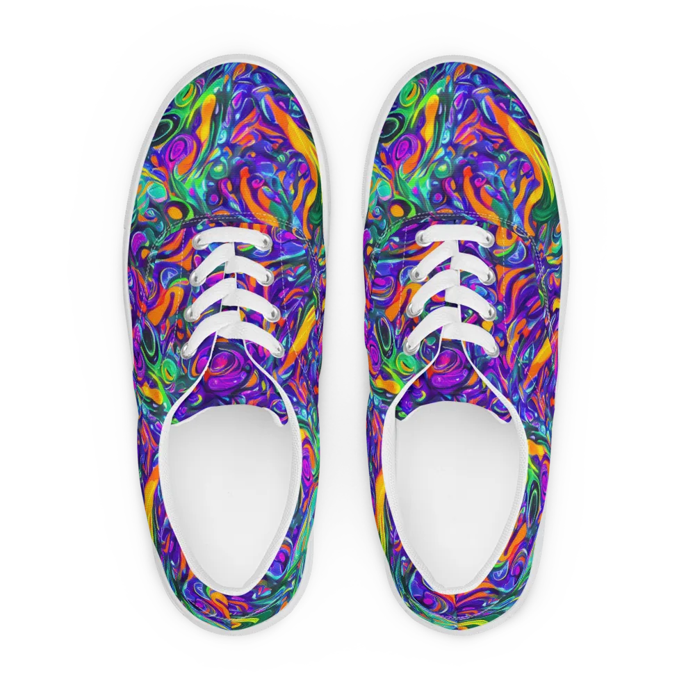 Psychedelic Rapture on Men's Lace-Up Canvas Shoes — Front