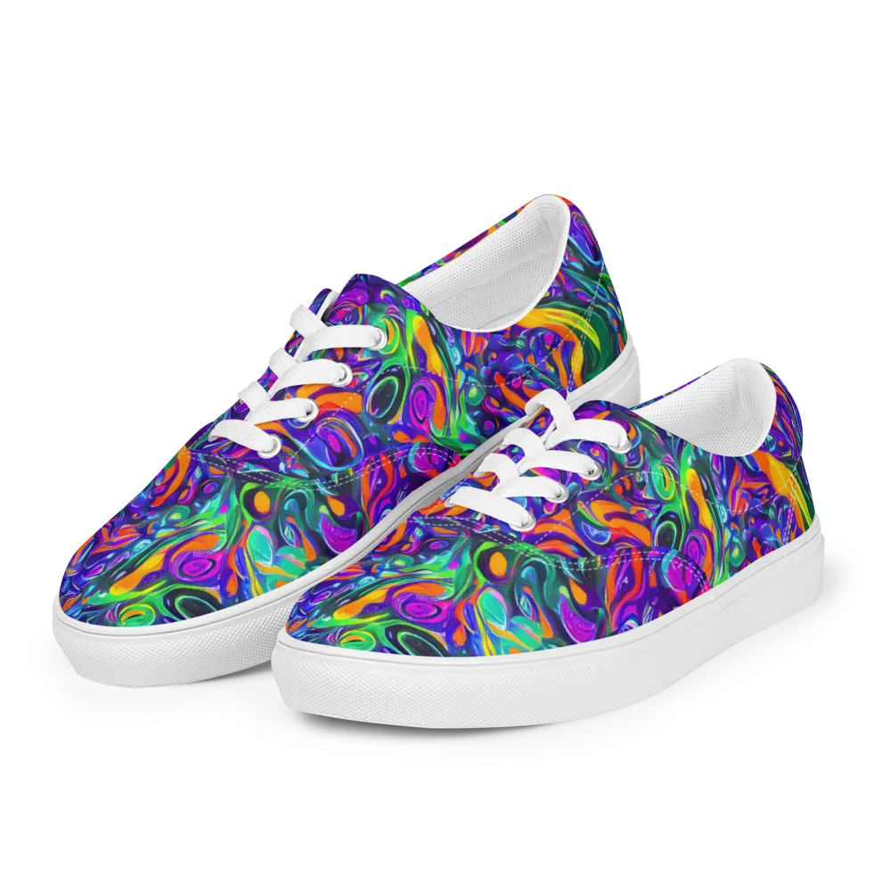 Psychedelic Rapture on Men's Lace-Up Canvas Shoes — Left Front