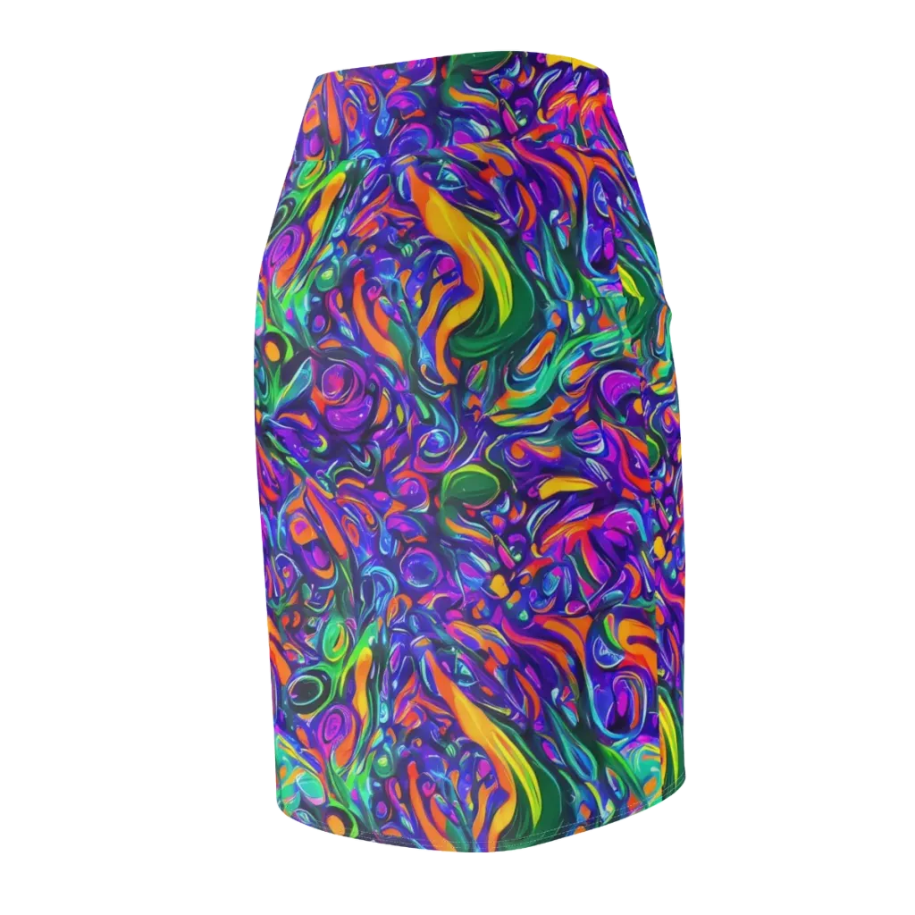 Psychedelic Rapture on Pencil Skirt — Back Side