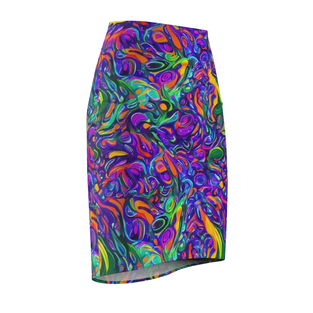 Psychedelic Rapture on Pencil Skirt — Front Side