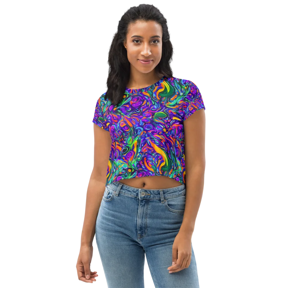 Psychedelic Rapture on Crop Tee — Front