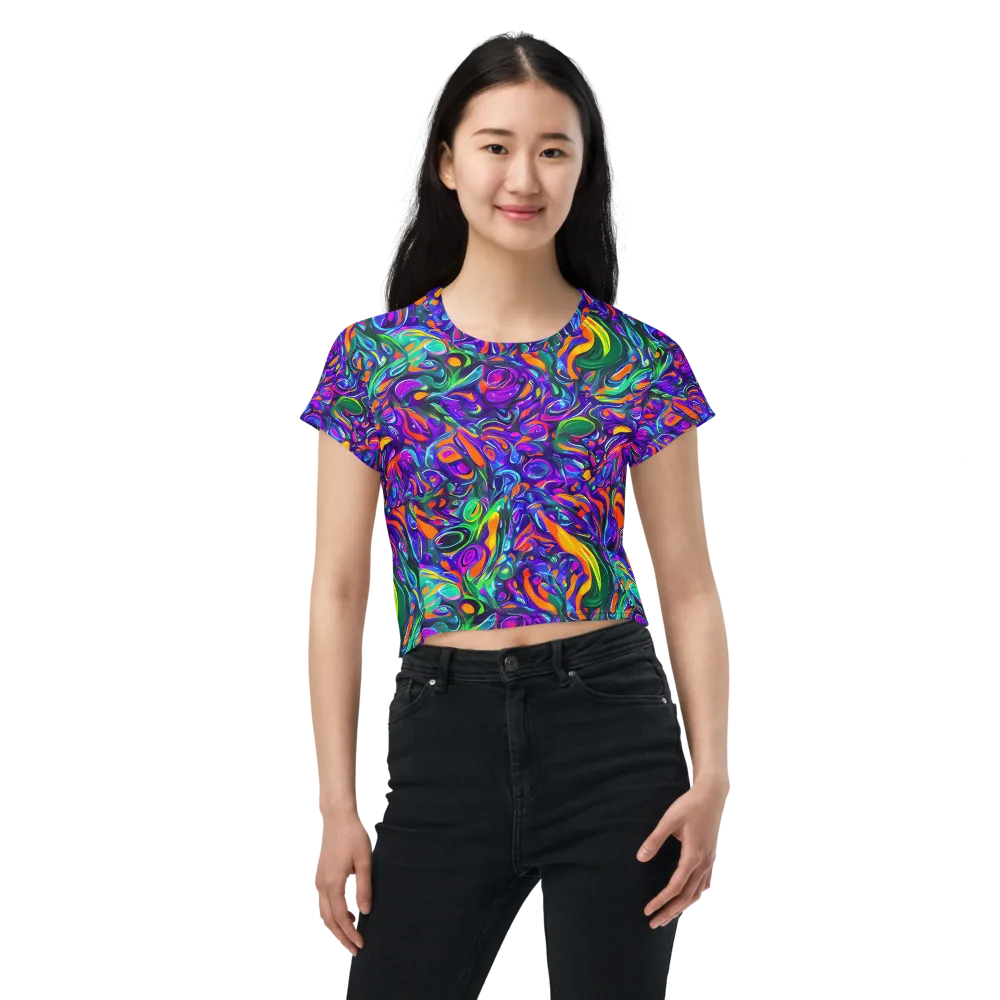 Psychedelic Rapture on Crop Tee — Front