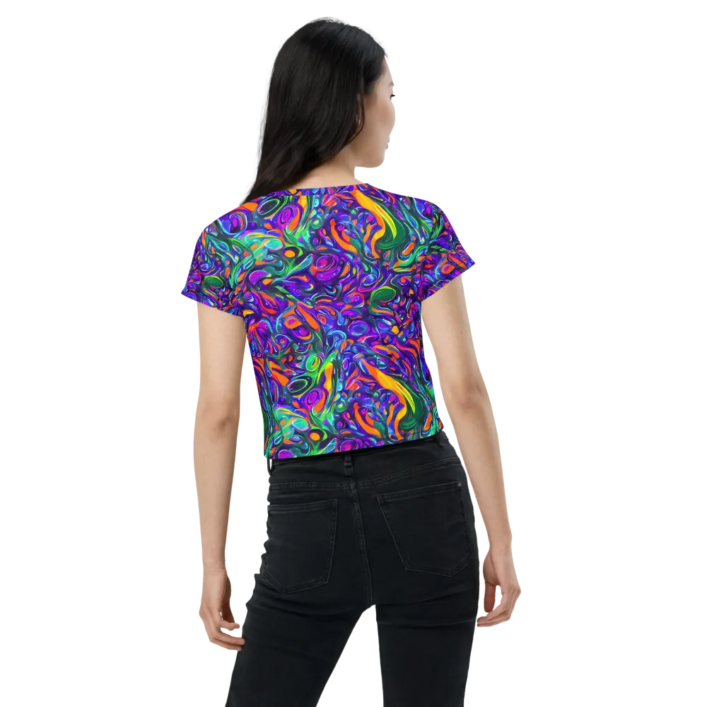 Psychedelic Rapture on Crop Tee — Back