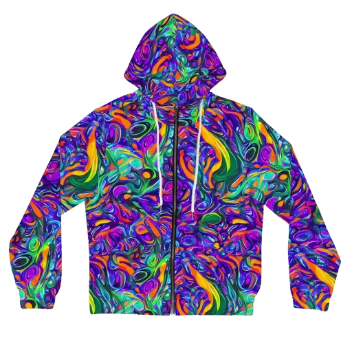 Psychedelic Rapture on a Women's Full-Zip Hoodie