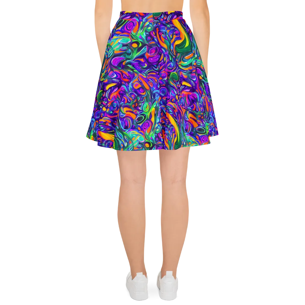 Psychedelic Rapture on Skater Skirt — Back
