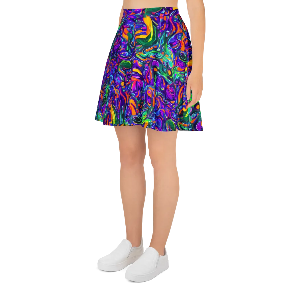 Psychedelic Rapture on Skater Skirt — Left
