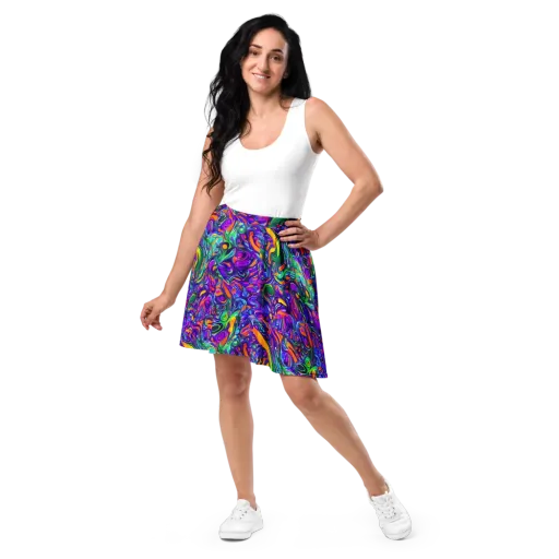 Psychedelic Rapture on a Skater Skirt