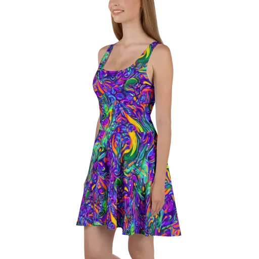 Psychedelic Rapture on a Skater Dress