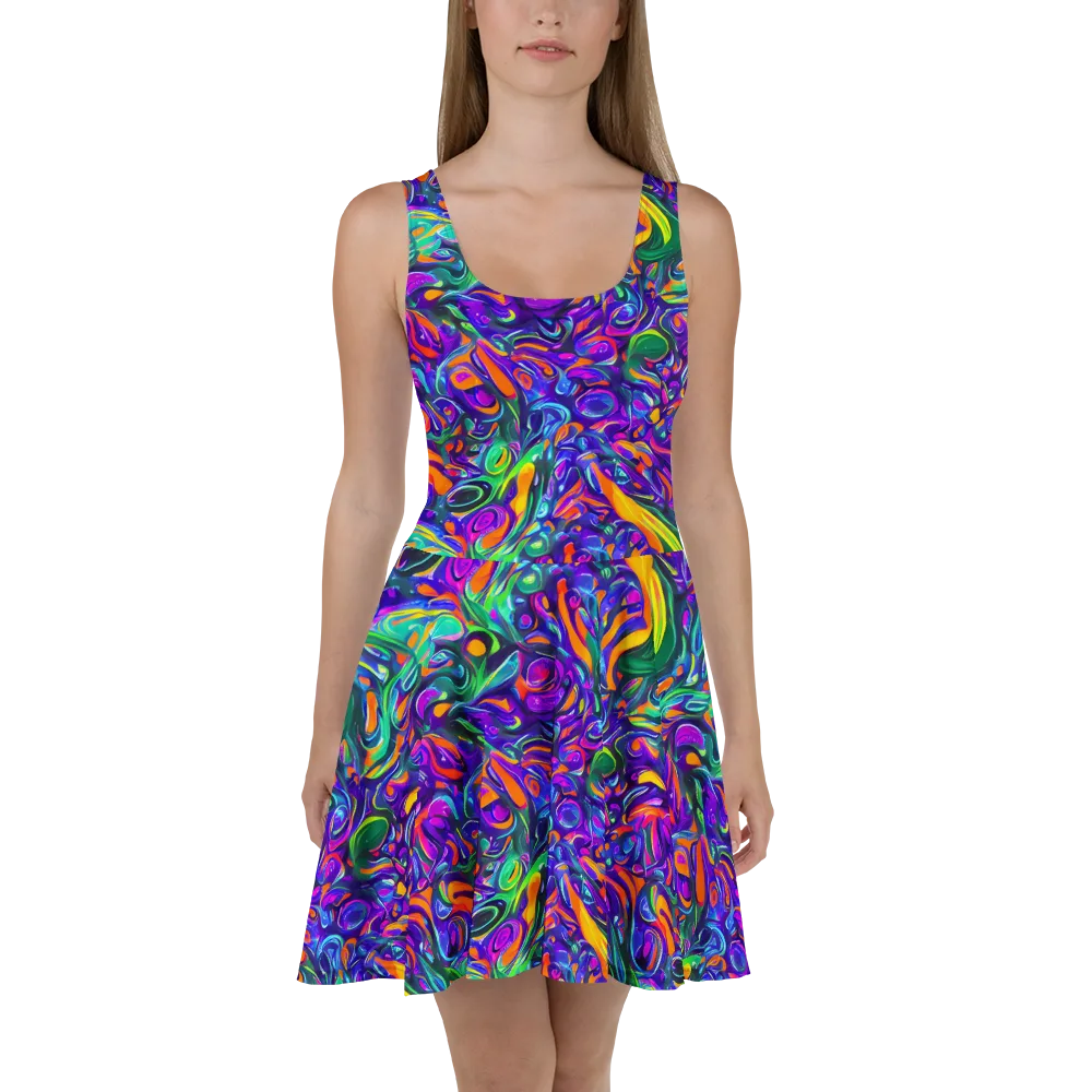 Psychedelic Rapture on Skater Dress — Front