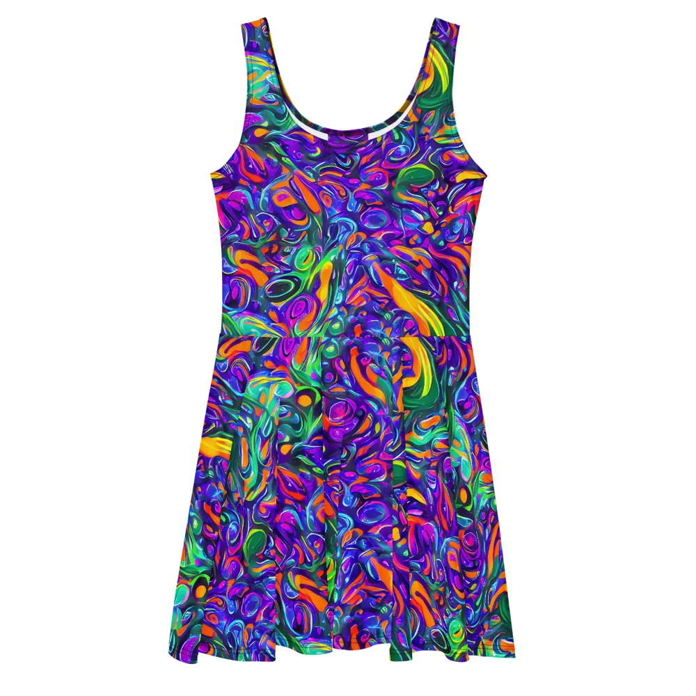 Psychedelic Rapture on Skater Dress — Front