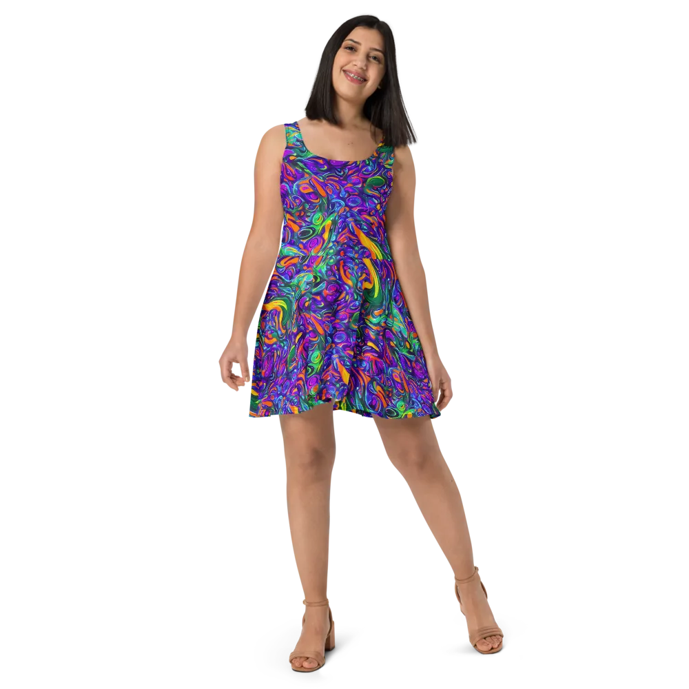 Psychedelic Rapture on Skater Dress — Front