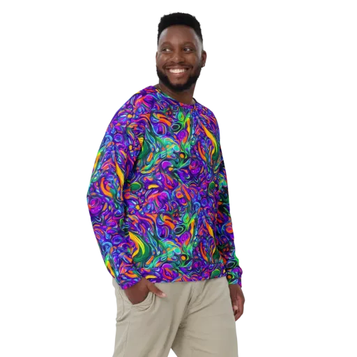 Psychedelic Rapture on a Sweatshirt