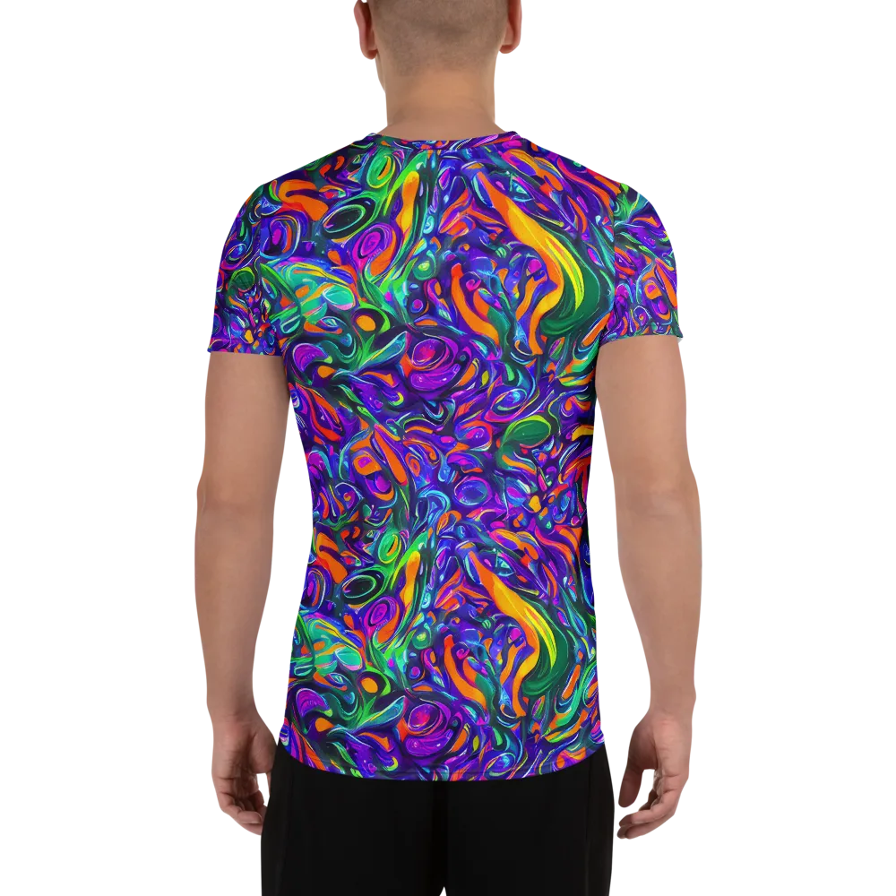 Psychedelic Rapture on Men's Athletic T-Shirt — Back