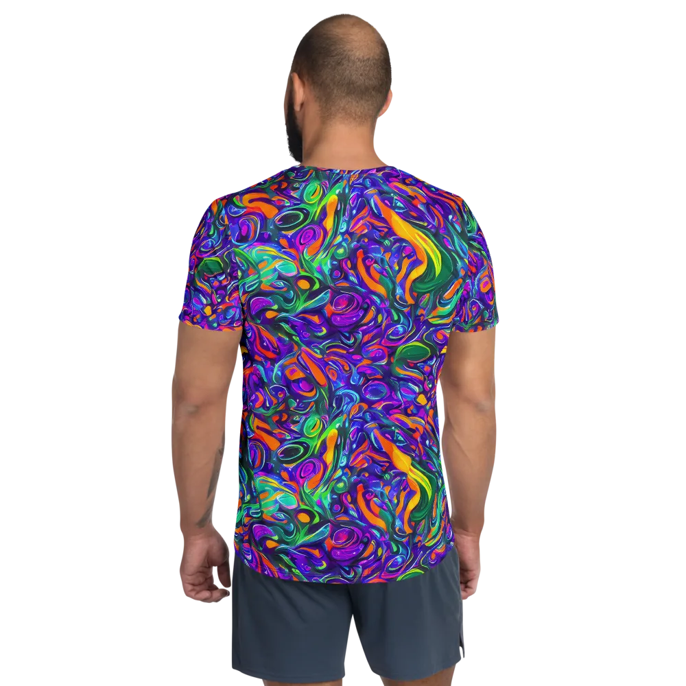 Psychedelic Rapture on Men's Athletic T-Shirt — Back