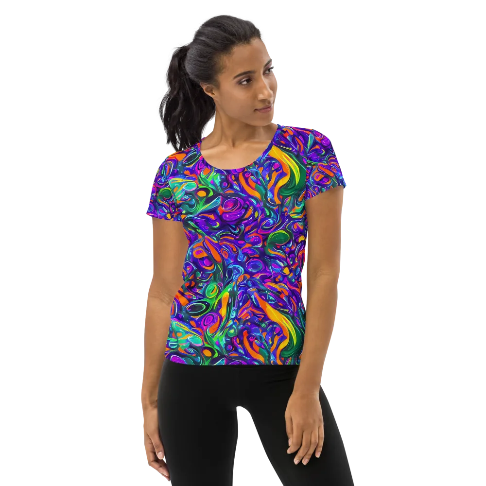 Psychedelic Rapture on Women's Athletic T-Shirt — Front