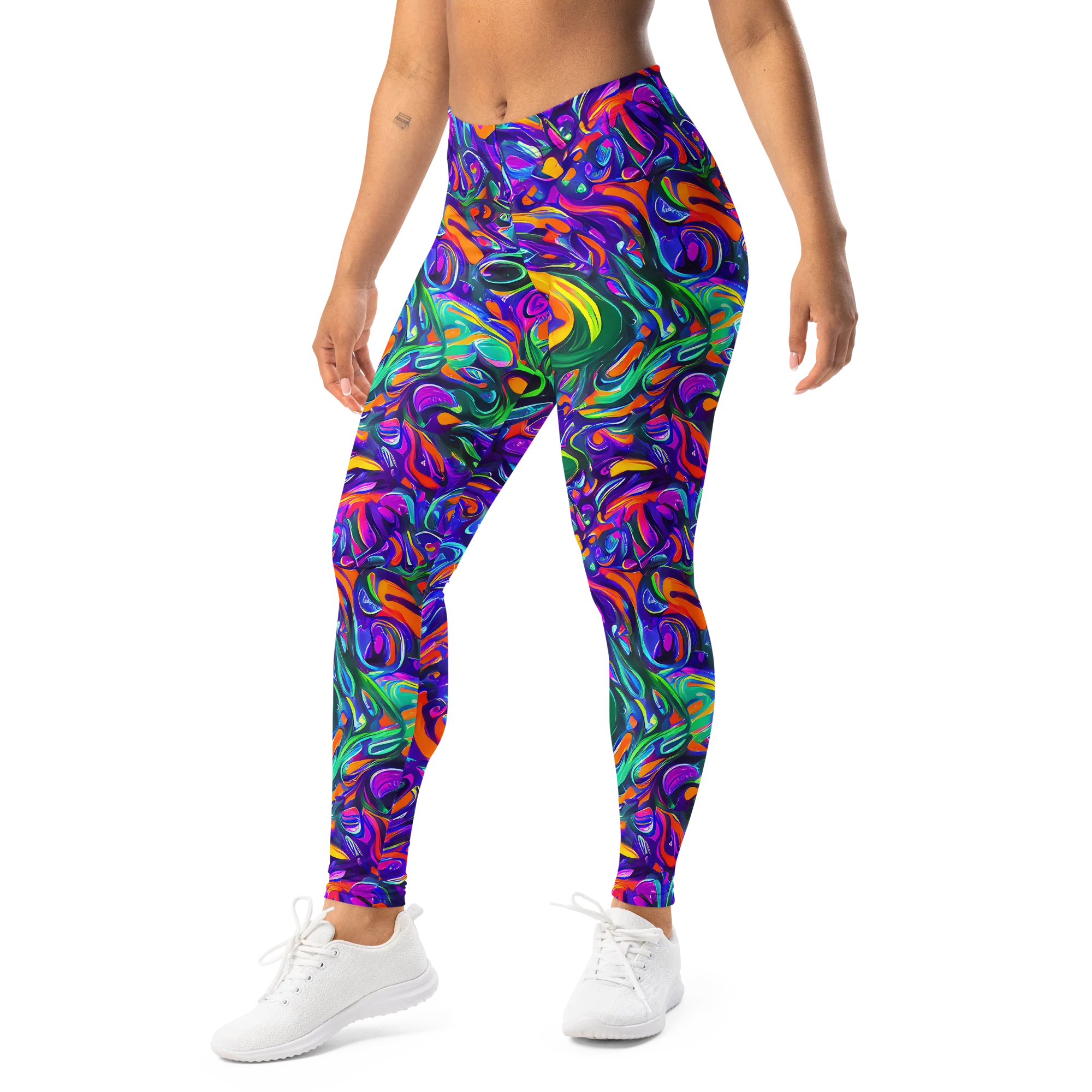 Psychedelic Rapture on Leggings — Left Front