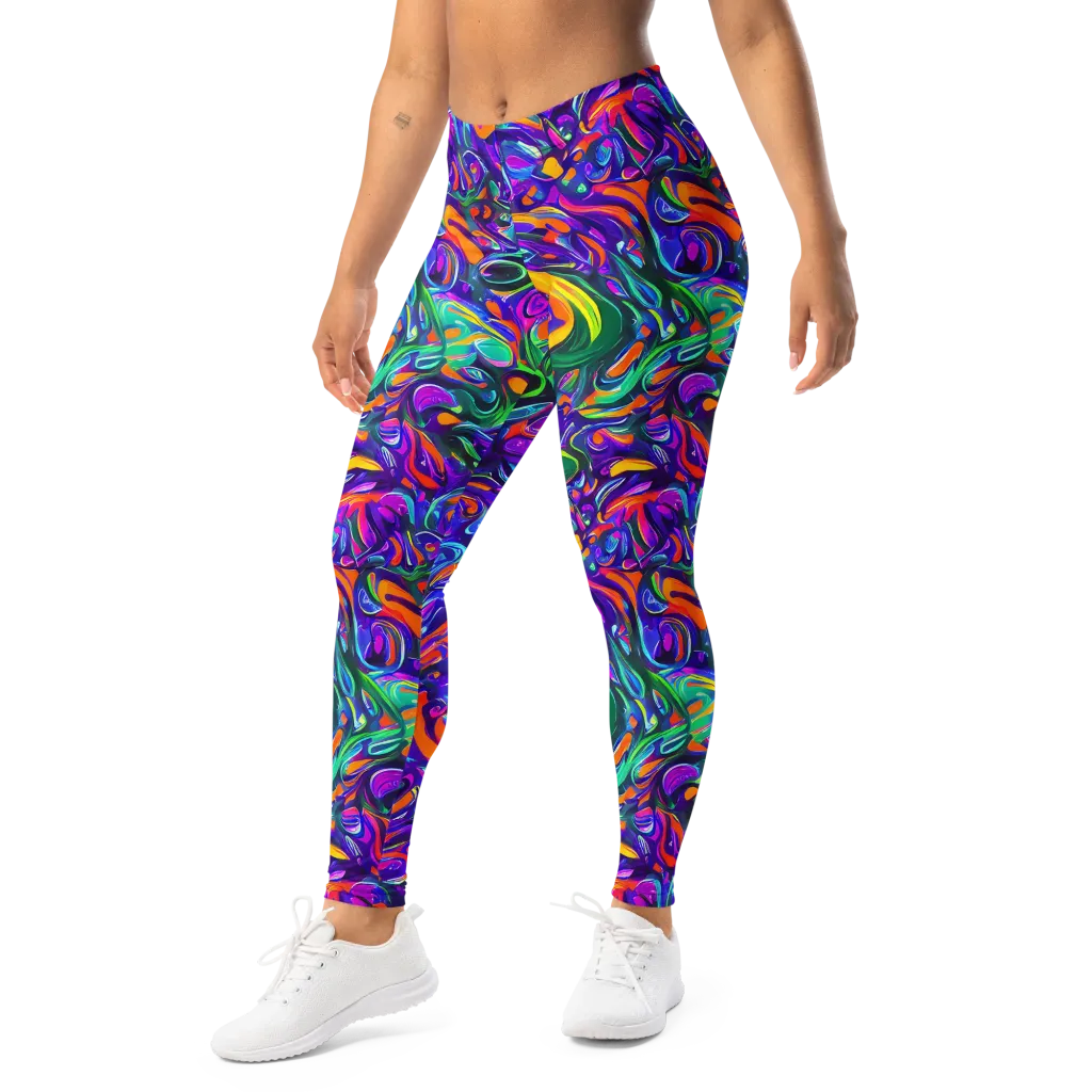 Psychedelic Rapture on Leggings — Left Front