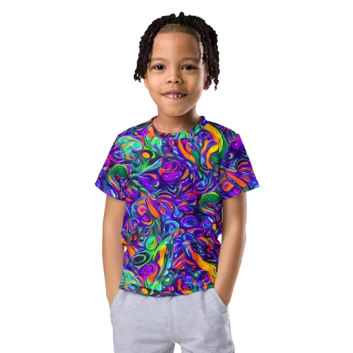 Psychedelic Rapture on a Kids Crew Neck T-Shirt