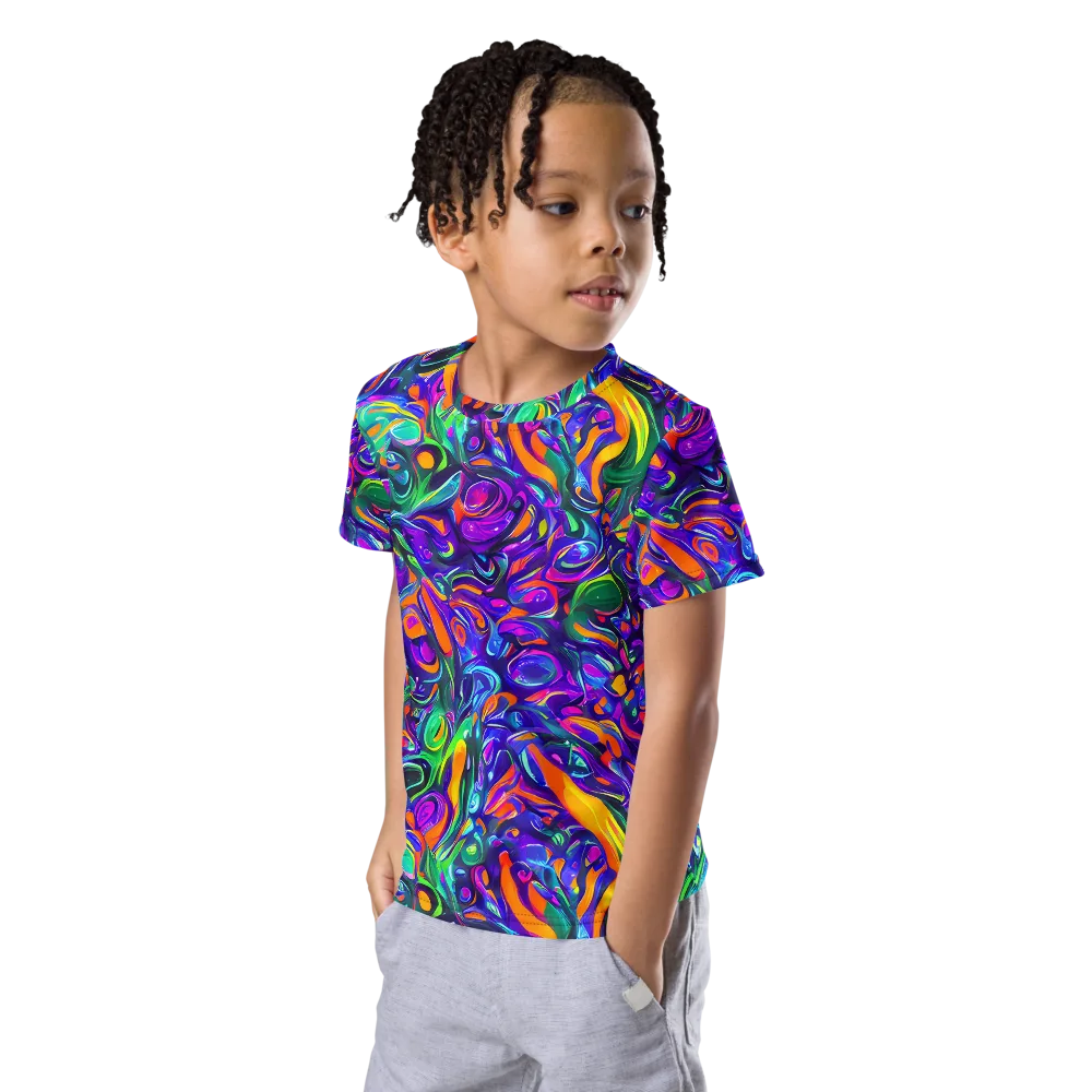 Psychedelic Rapture on Kids Crew Neck T-Shirt — Left Front