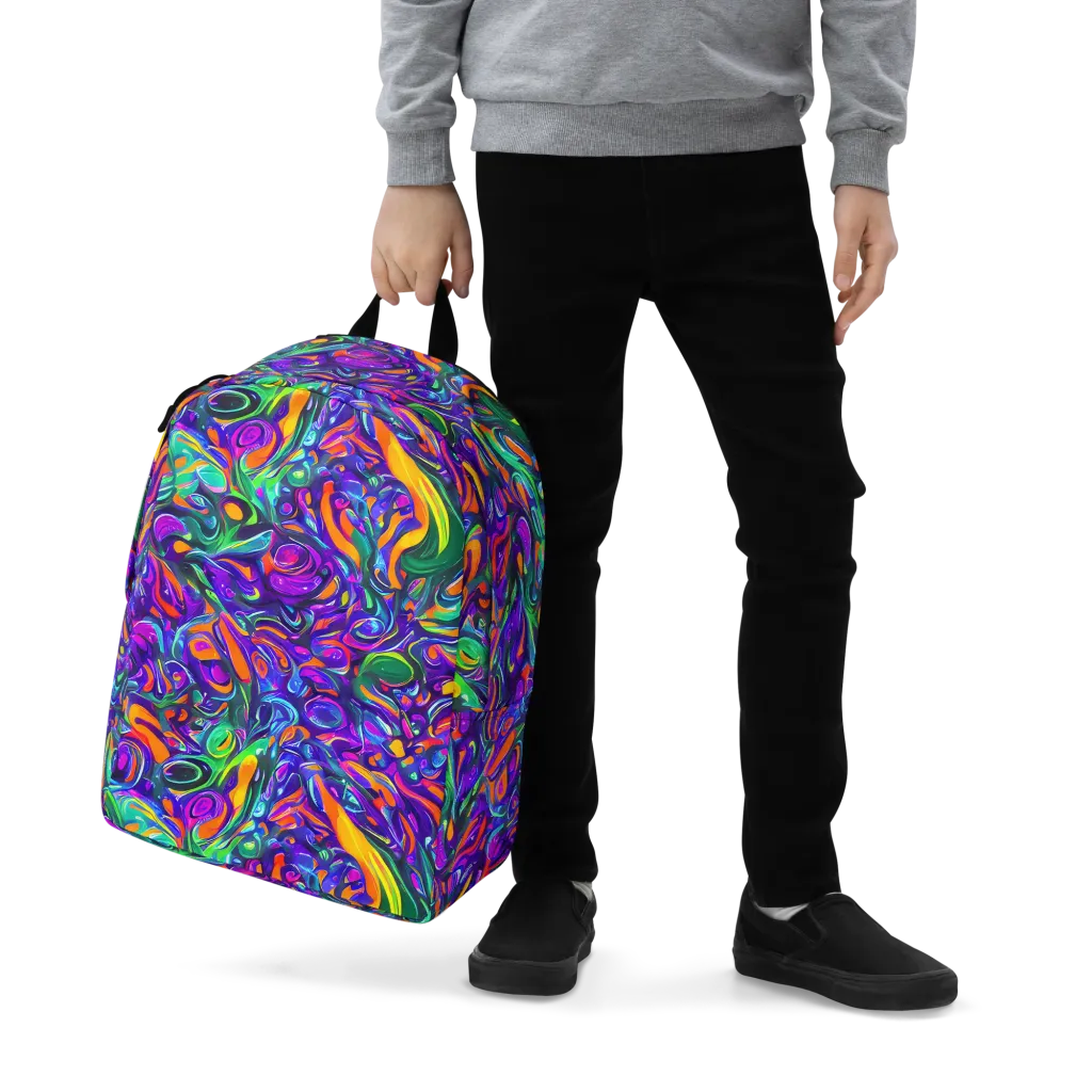 Psychedelic Rapture on Minimalist Backpack — Zoomed-in