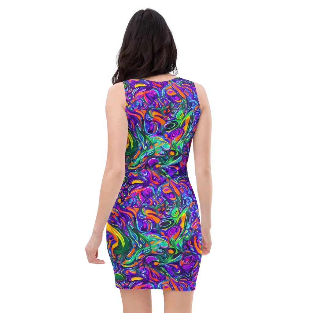 Psychedelic Rapture on Bodycon Dress — Back