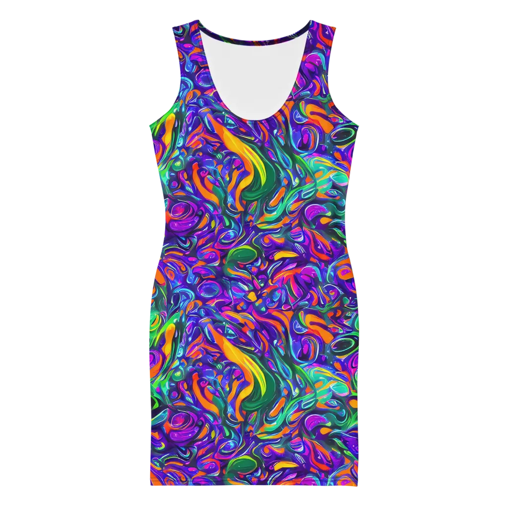 Psychedelic Rapture on Bodycon Dress — Front