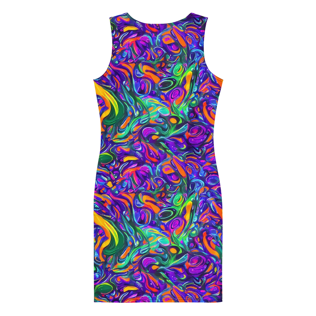 Psychedelic Rapture on Bodycon Dress — Back