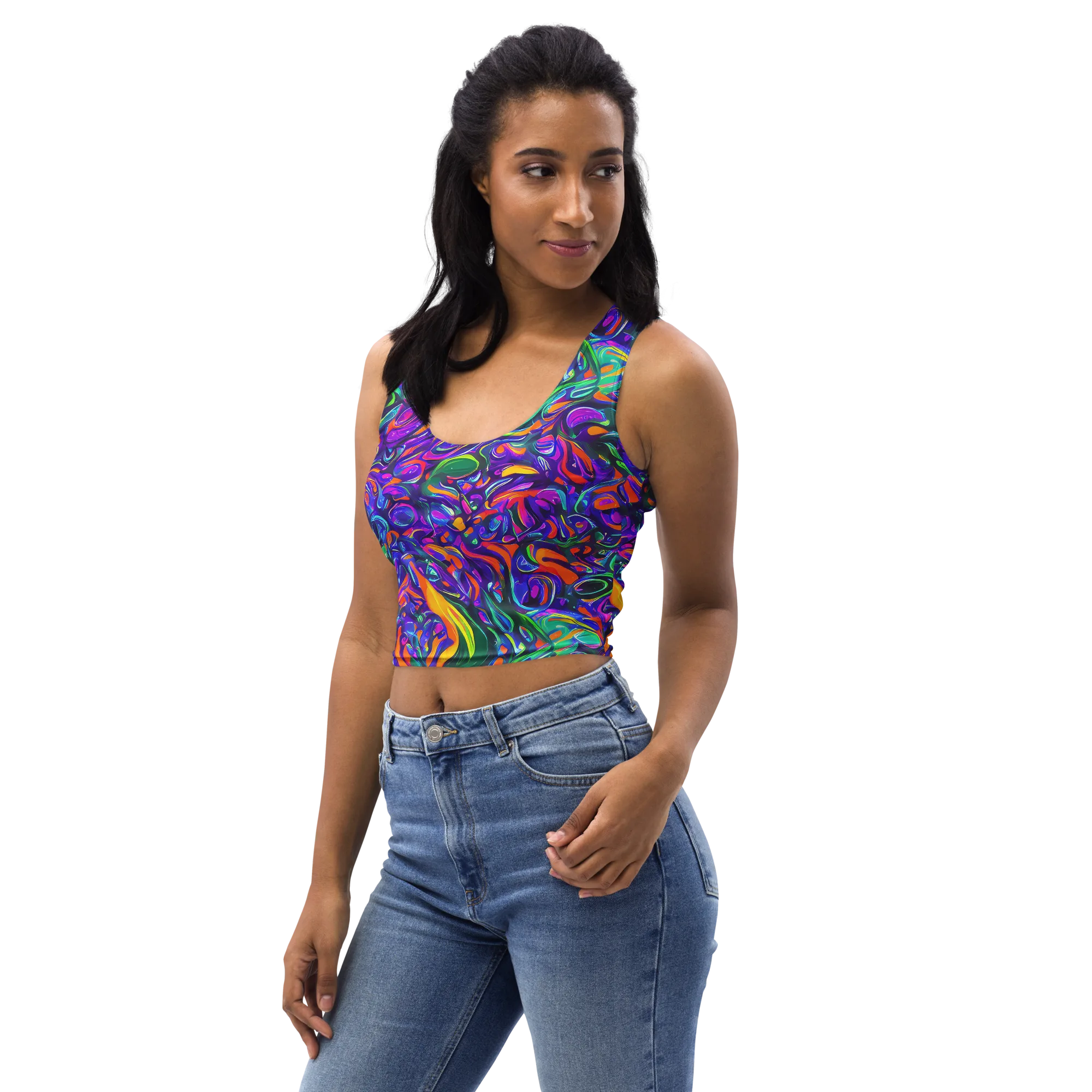 Psychedelic Rapture on Crop Top — Left Front