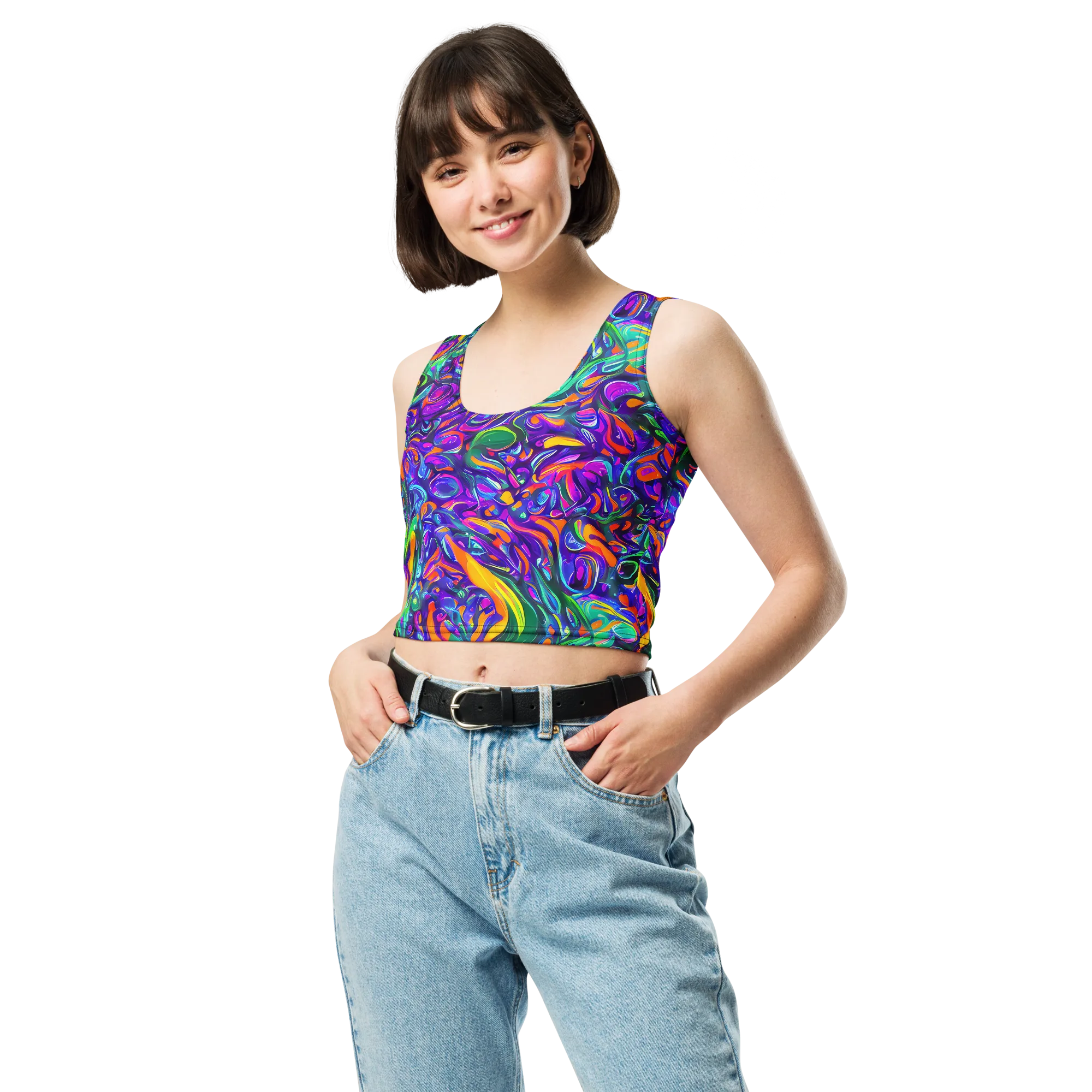 Psychedelic Rapture on Crop Top — Front
