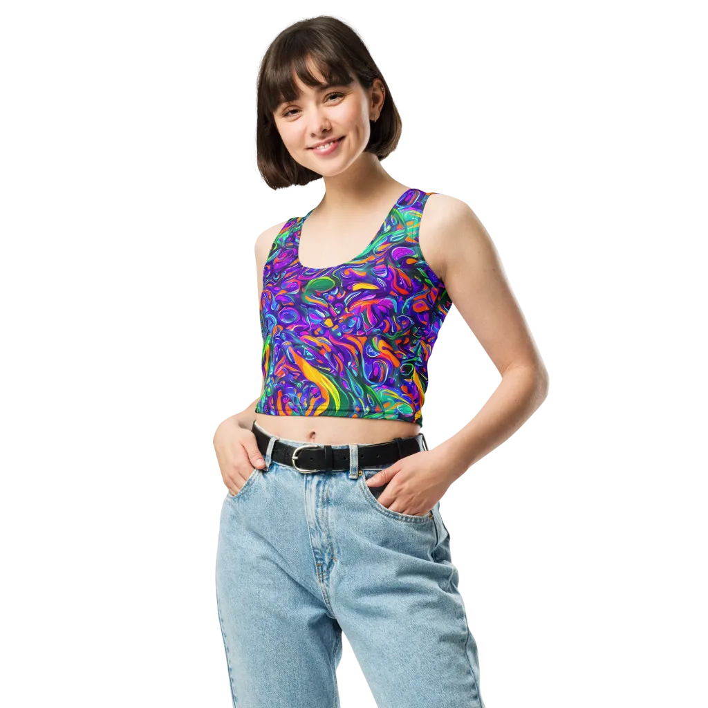 Psychedelic Rapture on Crop Top — Front