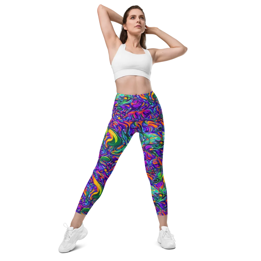 Psychedelic Rapture on Leggings with Pockets — Front