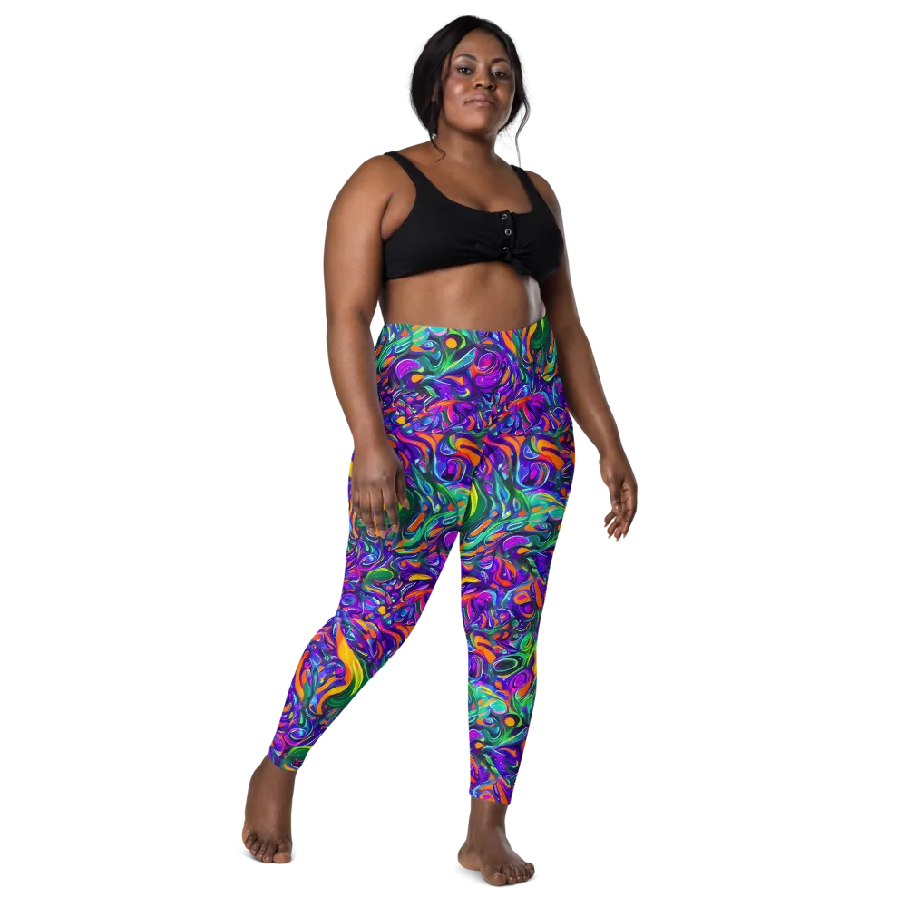 Psychedelic Rapture on Leggings with Pockets — Front
