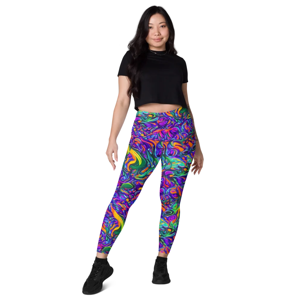 Psychedelic Rapture on Leggings with Pockets — Front