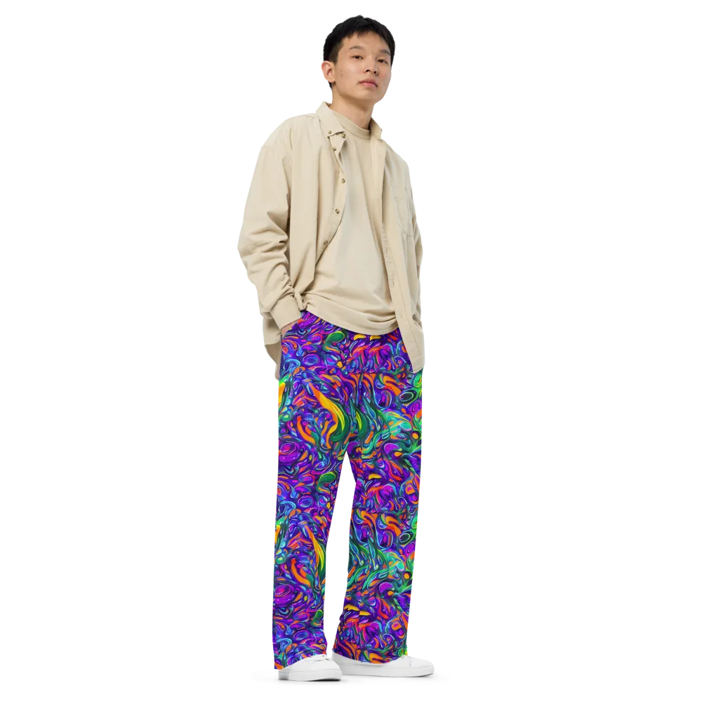 Psychedelic Rapture on Wide-Leg Pants — Right Front