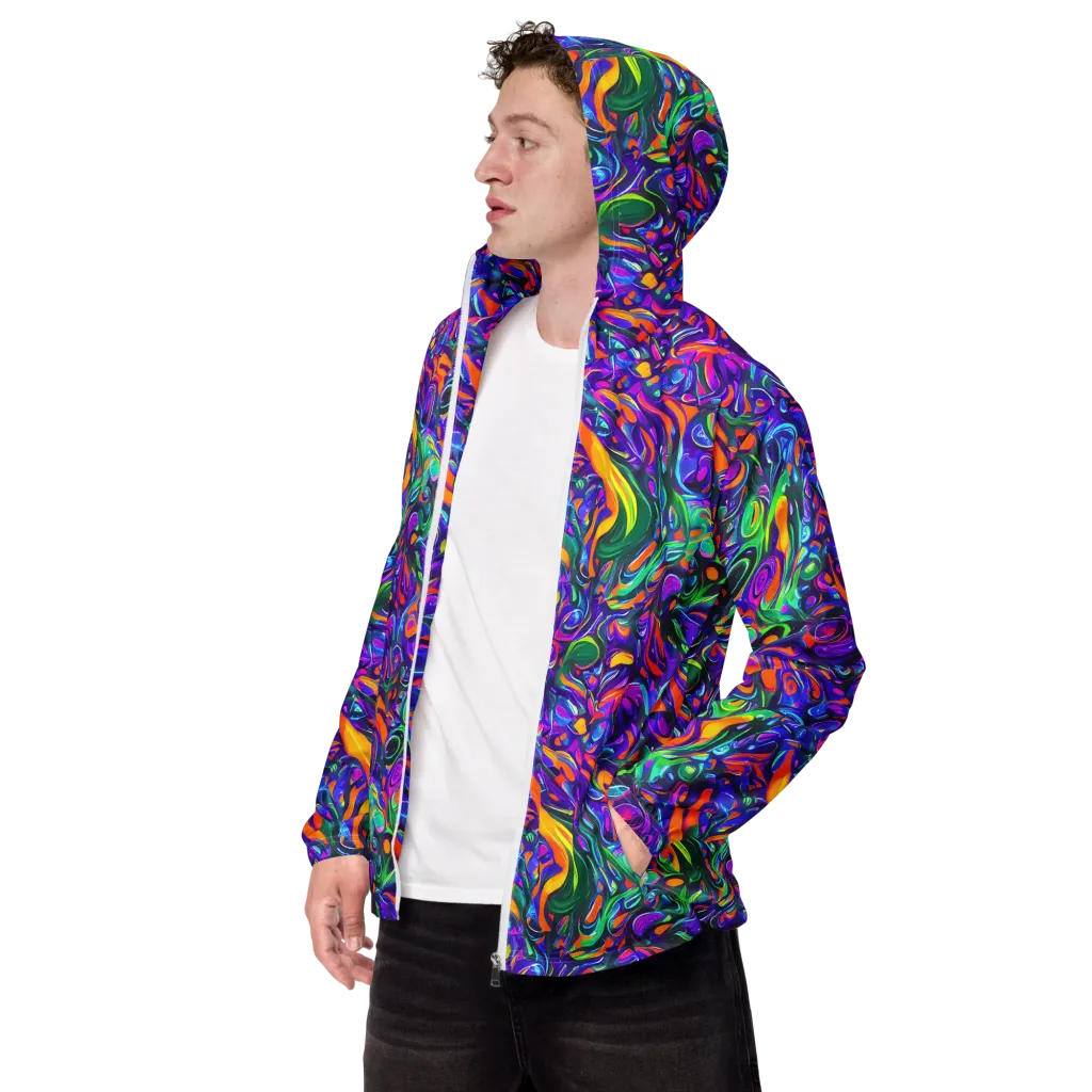 Psychedelic Rapture on Men's Windbreaker — Left Front
