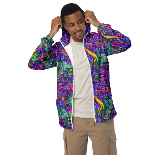 Psychedelic Rapture on a Men's Windbreaker