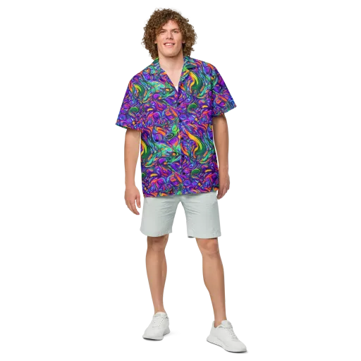 Psychedelic Rapture on a Button Shirt