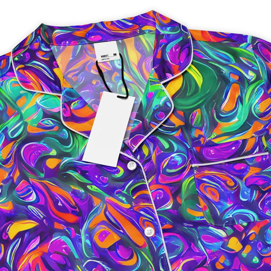 Psychedelic Rapture on Women's Short Sleeve Pajama Top — Product details