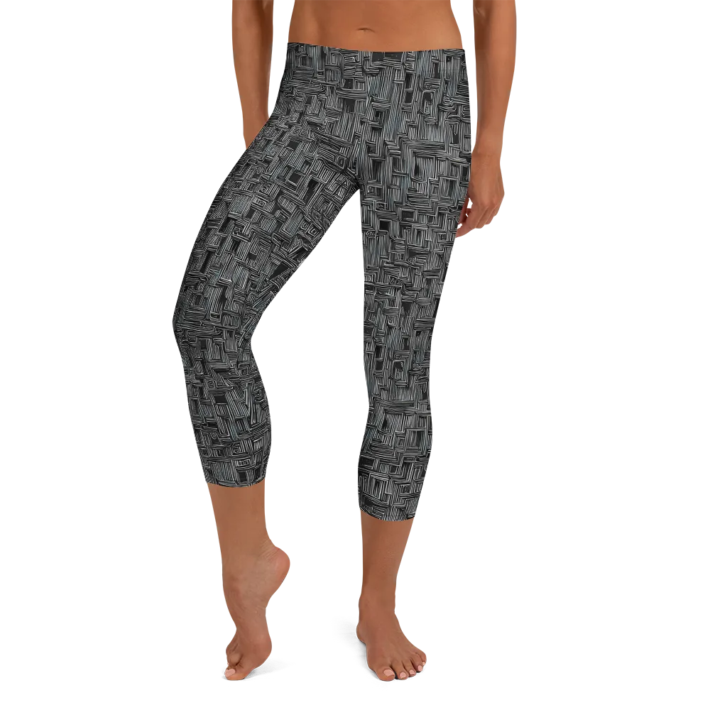 Linear Obsession on Capri Leggings — Front