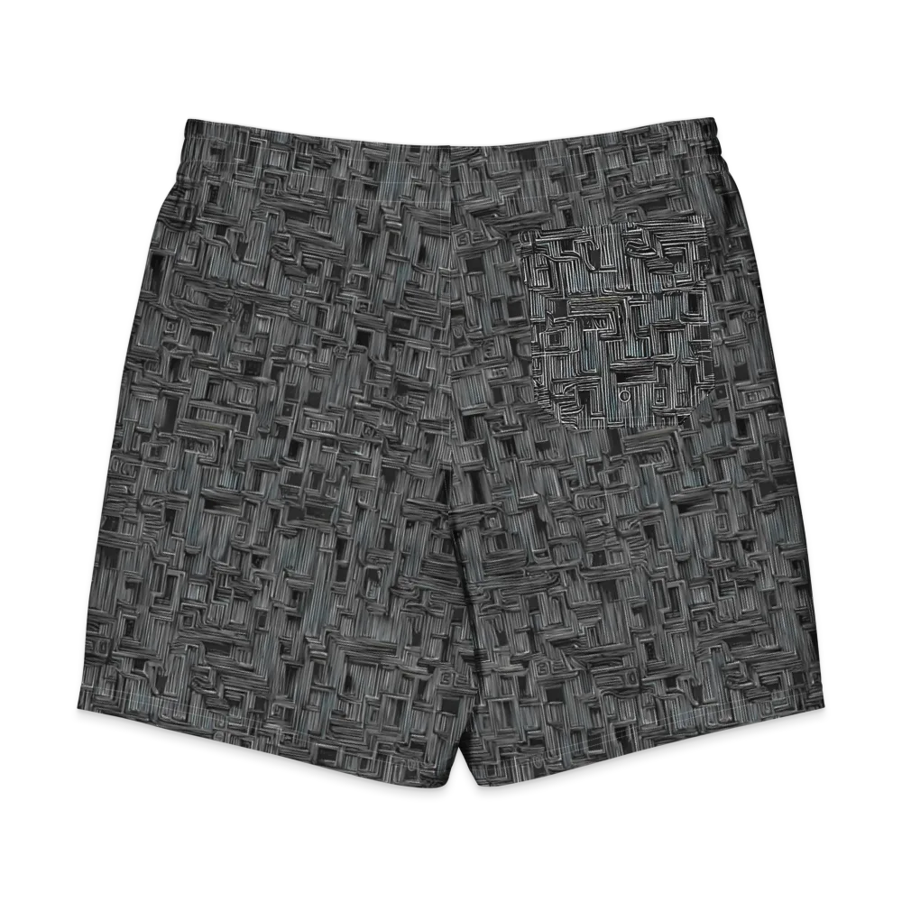 Linear Obsession on Men's Board Shorts — Back
