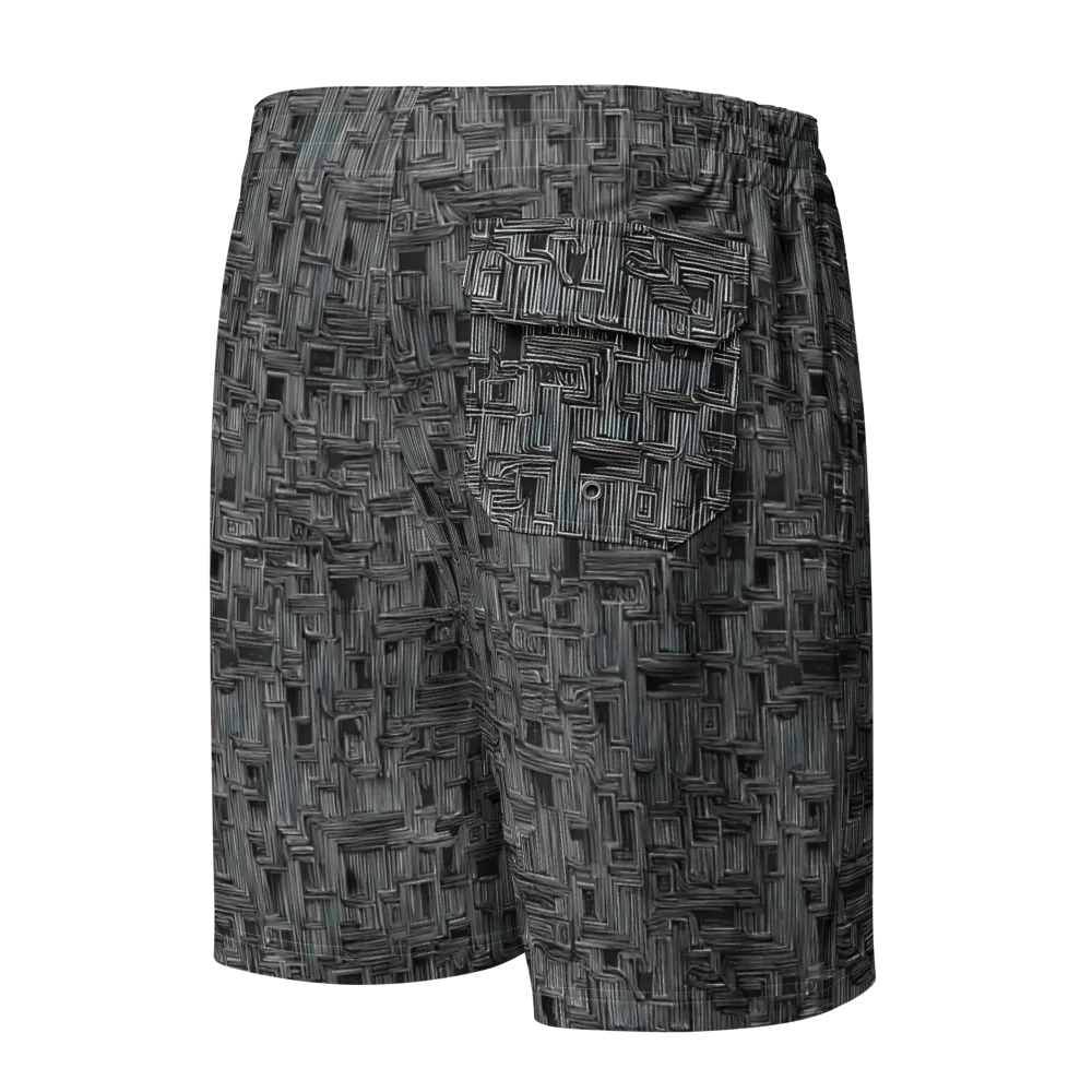 Linear Obsession on Men's Board Shorts — Back