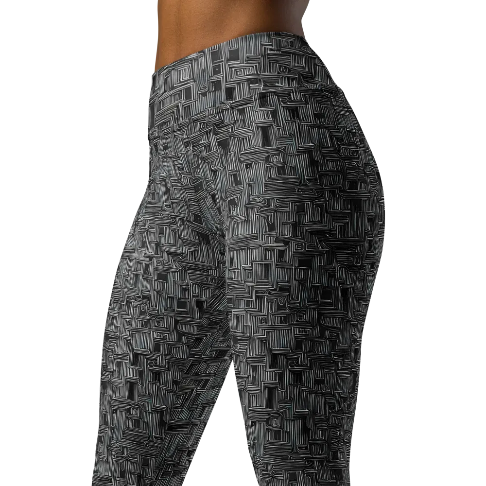 Linear Obsession on Yoga Leggings — Left Front
