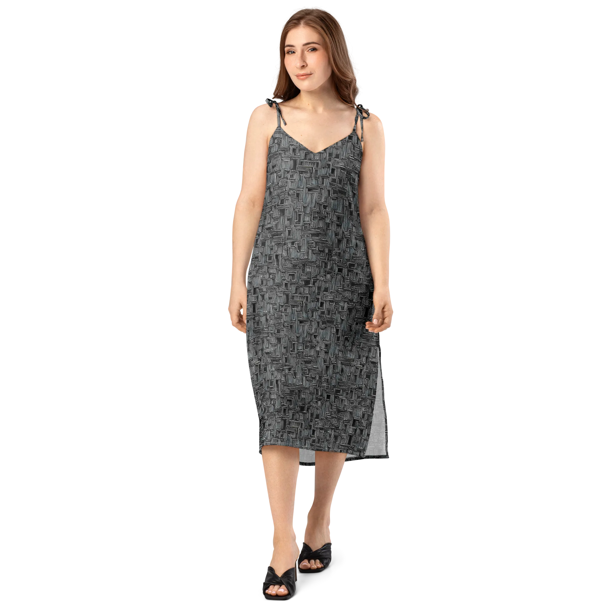 Linear Obsession on Slip Dress — Front