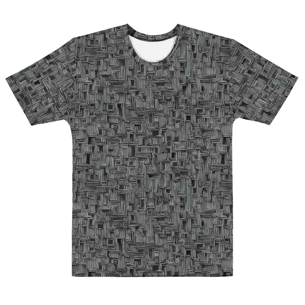 Linear Obsession on Men's Cotton Crew Neck T-Shirt — Front