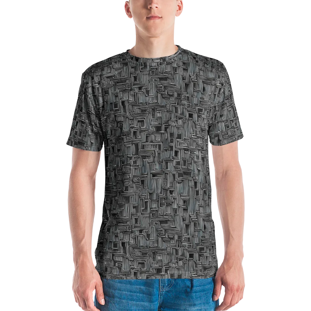Linear Obsession on Men's Crew Neck T-Shirt — Front
