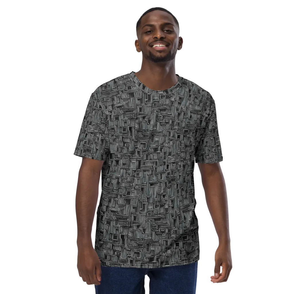 Linear Obsession on Men's Crew Neck T-Shirt — Front