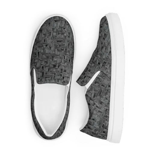 Linear Obsession on a Men's Slip-On Canvas Shoes