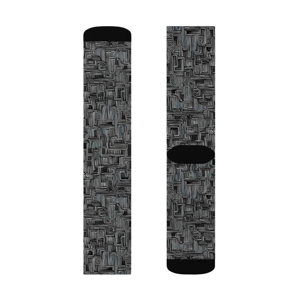 Linear Obsession on Socks — Left Sock
